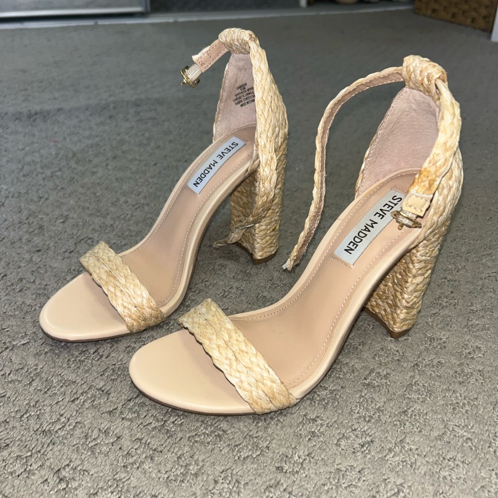 Steve Madden Beige Woven Heels